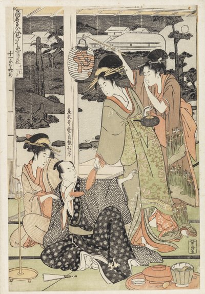 Scene 12, Comparison of celebrated beauties and the loyal league, c.1797 by Kitagawa Utamaro